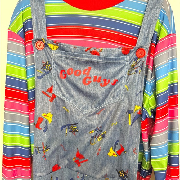 Mens Chucky Good Guys Child’s Play Halloween Movie Costume Adult Size L/XL - Picture 2 of 11
